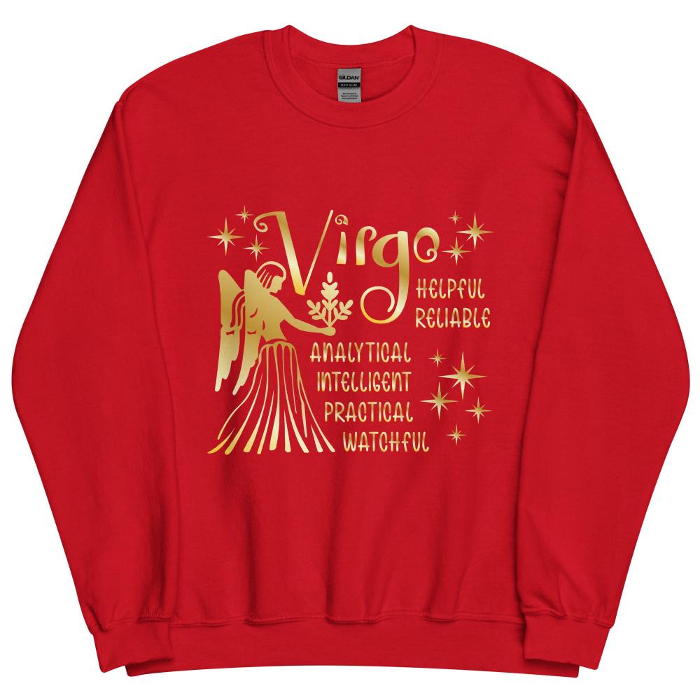 Virgo Zodiac Positive Traits Sweatshirt - Red Color - https://ascensionemporium.net